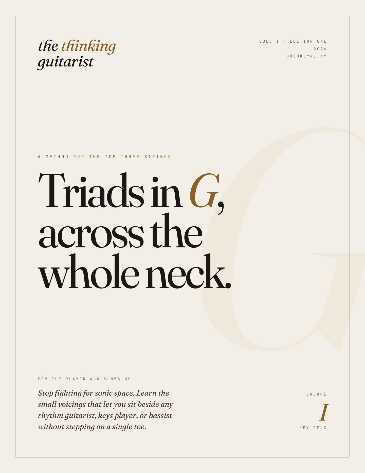 The Thinking Guitarist · Vol I — Triads on the Top 3 Strings, Key of G